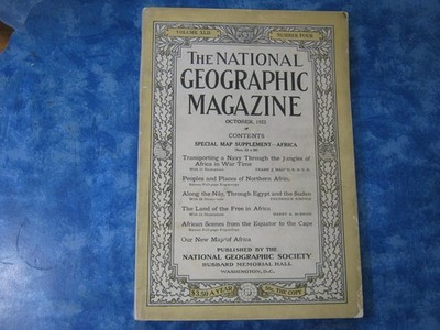 ANTIQUE NATIONAL GEOGRAPHIC October 1922 NORTHERN AFRICA Along the Nile EGYPT