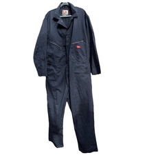 Dickies MEN 2XL-TL Navy Blue Long Sleeve Coveralls 65 Polyester 35 Cotton ZIP