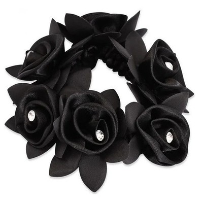 SD Design Haargummi Diamond Rose Scrunchie schwarz