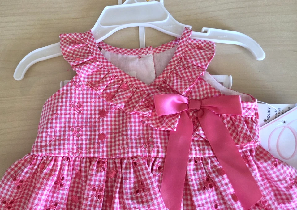 B By BONNIE JEAN Baby Girls Pink & White Eyelet Sleeveless Sundress Size 12M NWT - Image 2 of 4