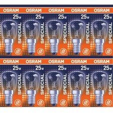 10 x Osram Glühbirne Röhre 25W E14 Glühlampe Kühlschrank Special SPC. T26/57 CL