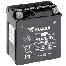 Batterie Yuasa YTX7L-BS 12V 6AH Vespa Primavera 4T 3V 150 2013 2014 2015 2016