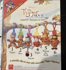 Disney Tigger Movie Winnie The Pooh McDonalds Toy 2000 Sealed Complete Set.