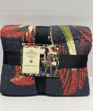 John Derian Company Quilted Throw Blanket 50x70  Target Holiday Floral NWT