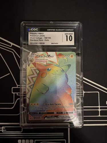 Pikachu Vmax 188/185 Rainbow Rare Holo Pokemon CGC 10 Gem Mint
