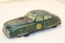VINTAGE MARX DICK TRACY POLICE SQUAD CAR TIN LITHO METAL WIND UP TOY