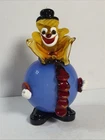 Vintage Murano Art Clown Hand Blown Glass Made In Italy Round BLUE BALL 7.5 “