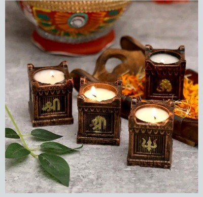 4 pcs set Tulsi Diya/candle for Diwali,pooja,festive Decoration Handmade.B2