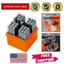 Compact 37-Piece Letter  Number Stamp Kit for Jewelry and Crafting Projects