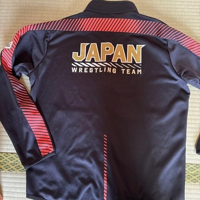 Asics Japan Wrestling Team Jacket L Sponsors Black Red Rare | eBay