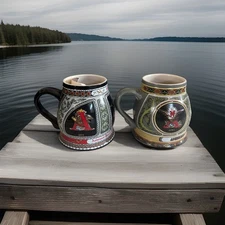 VTG Lot Of 2 Budweiser Mugs Clydesdales Stein Anheuser-Busch CeramarteHistorical