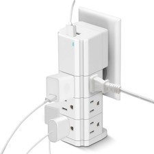 9 Outlet Extender with 2 USB Ports - Multi Plug Wall Outlet with 540 Joules