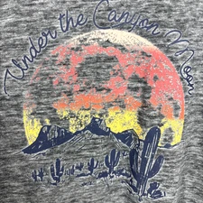 C&C California Women's Long Sleeve Gray Under Canyon Moon Shirt sz XL  Western