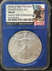 2016(W) American Silver Eagle NGC MS 69 - Struck At West Point Mint BLUE CORE
