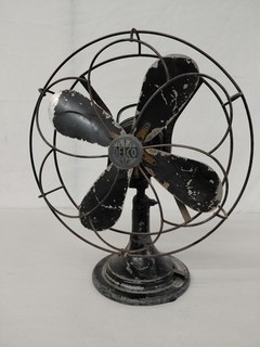 Vintage 1940s Non Working Metal Delco Model 1500 Tilt Fan Art Deco