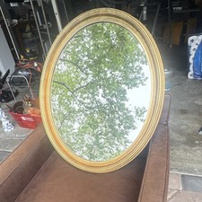 Oval Wall Mounted Framed Accent Mirror Gold D...