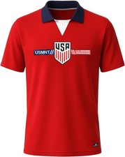 U.S. Soccer USMNT Adult Soccer Game Day Poly Shirt Inspired Shirt 319GD-R
