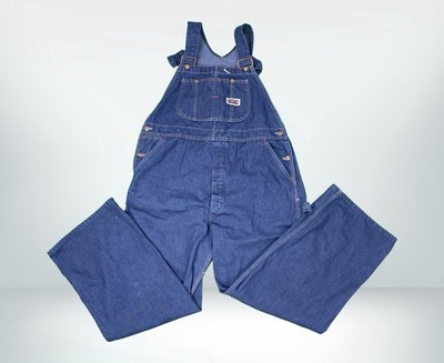 JC Penney Big Mac Square Back Overalls Made In USA Vintage 28 Inch Inseam