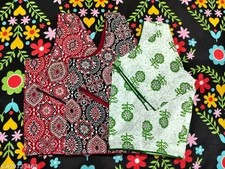 3 PCS WOMEN PURE COTTON PRINTED BLOUSEi Readymade Blouse with Ajrak Print Gift