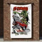 SS CAMARO Chevrolet Car Rat Fink Car Flag Banner 3x5 FT Hot Rod Chevy Garage