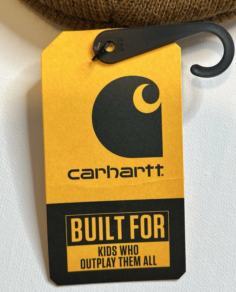Carhartt Niño Pequeño Marrón Gorro Acrílico Reloj Sombrero Acanalado Talla Única Nuevo con Etiquetas Foto 2 de 4