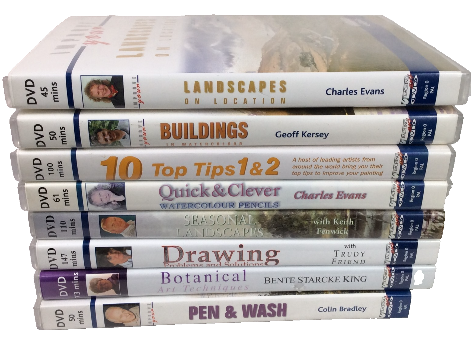 8 x Art Painting / Drawing Techniques DVDs, Learning, watercolour, Landscapes et