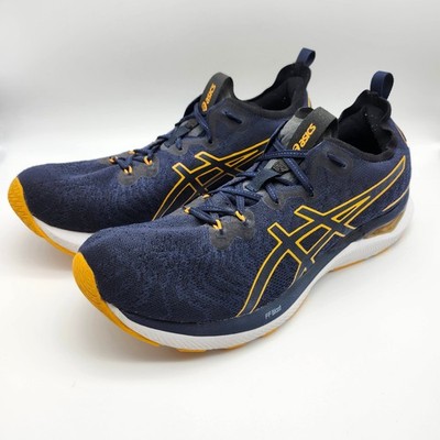 Asics Gel Cumulus 24 MK Mens Running Shoes Blue/Yellow Athletic Sneakers sz 14