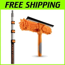 12ft Window Washing Kit w/ Extension Pole - Easy