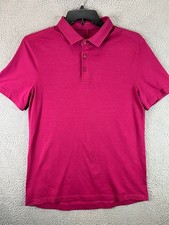 Lululemon Evolution Polo Shirt Mens Small Pink Short Sleeve Casual Golf Pullover