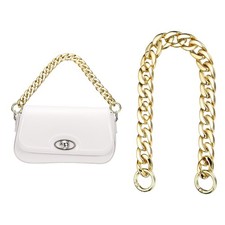 16" Acrylic Purse Chain Handbag Strap with Buckle, Gold, 0.8" Width