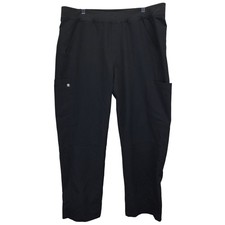 FIGS Men Black Technical Scrub Cargo Pants Elastic Waist Style T2001S Size XXL S