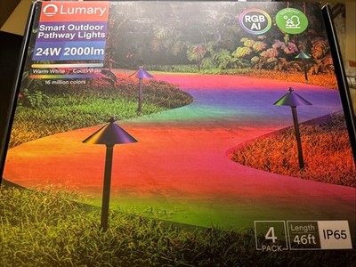 Lumary Smart Pathway Lights 4-Pack - 500LM RGB-CW, WiFi & Voice Control, IP65
