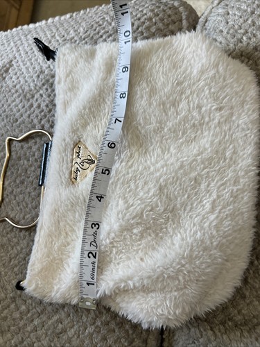 Baby Phat White Fur Hand Held Purse. Cross Body Rings On Purse No Strap - Picture 12 of 13