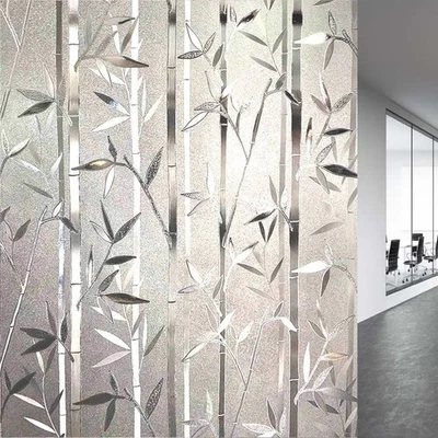 STICKERSLAB Pellicola Privacy effetto bambù per Finestre Vetri Autoadesive Anti-UV Controllo
