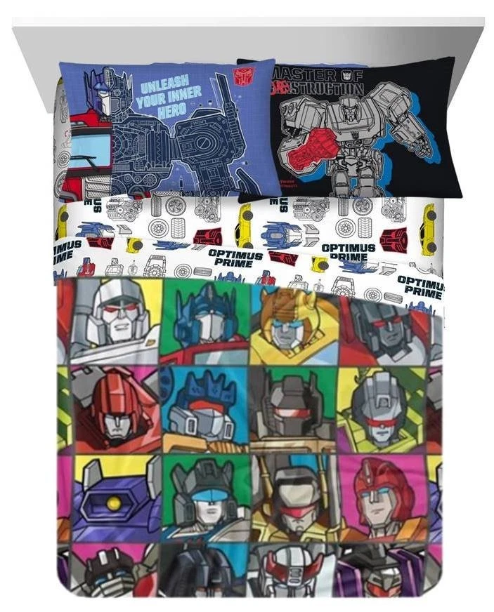 Transformers Kids Twin/Full Blanket & Sheet Set-AB09JFFG2ZK2