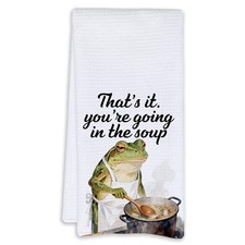 Toallas de cocina Cabana Bro sarcásticas divertidas rana, 16x24 pulgadas, sopa