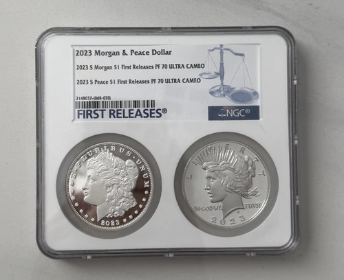 2023S Morgan & Peace dollar set  Ultra Cameo PF70 NGC First Releases