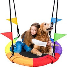 Odoland 30" Saucer Tree Swing for Kids - 900D Oxford Waterproof Round Platform
