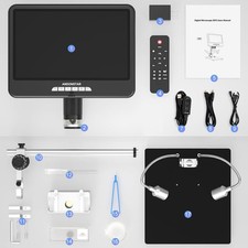 Andonstar AD207S-10Pro 10-inch UHD Screen and 26cm Stand Digital Microscope pe66