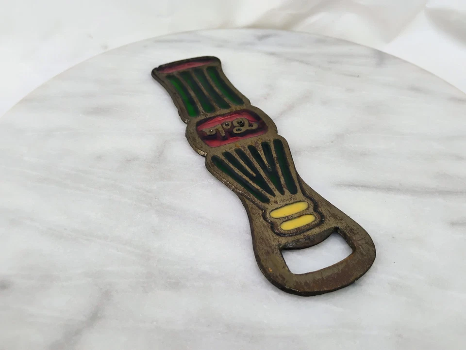 Vintage Cola Stained Glass Bottle Opener Bar Key Home Bar - Image 3 of 4