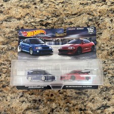 Hot Wheels Premium 2 Cars Mitsubishi Lancer Evolution VI / '95 Eclipse NEW