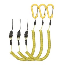 Coiled Lanyards with Buckle 59 Inch, 3 Pcs Buckle for Key Tool, Yellow