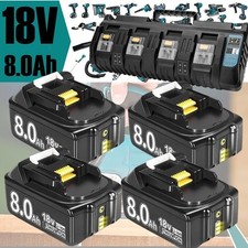 2PACK For Makita 18Volt 8.0Ah LXT Li-Ion Battery BL1860B BL1830 BL1850 / Charger