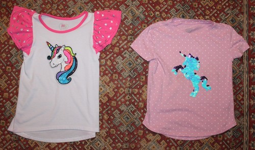 Lot of 2 Girls 5T Spring Summer Unicorn T-Shirt, Top. wonder nation 365 Kids - Picture 8 of 19