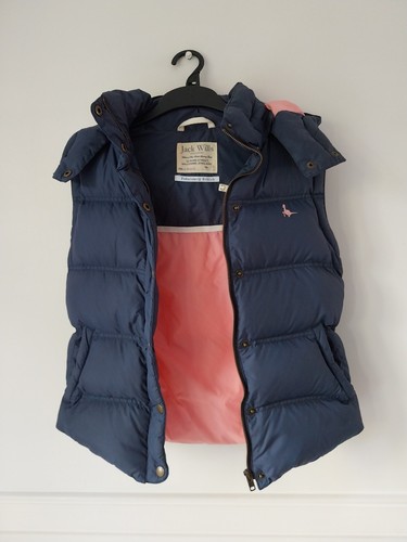 KLEINE ERWACHSENE/MÄDCHEN "JACK WILLS" WESTE KÖRPERWÄRMER, ACHSEL ZU ACHSEL = 17 ZOLL KAPUZE