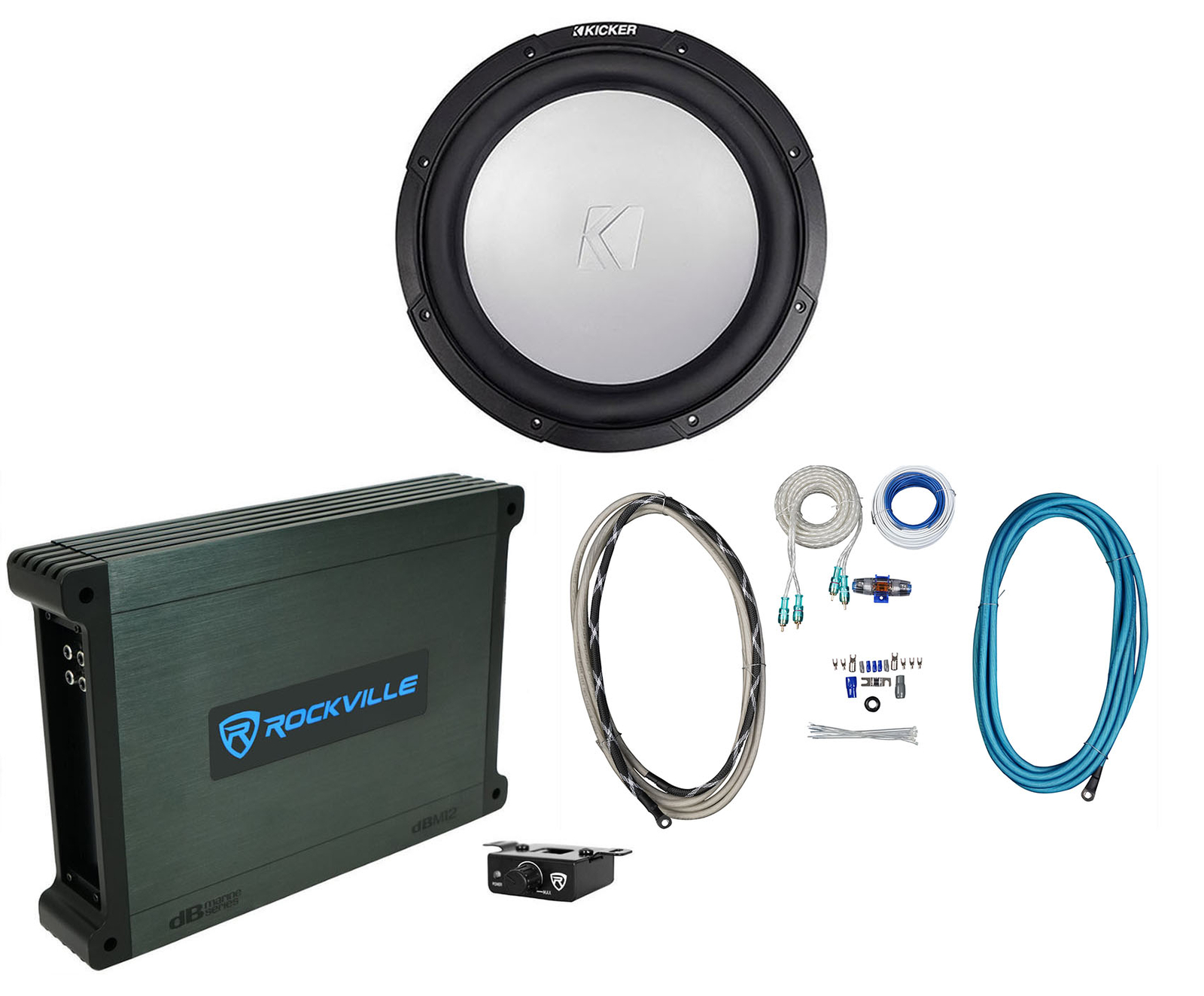 Морской лодочный сабвуфер KICKER 45KMF124 12 мощностью 350 Вт моноусилитель Комплект усилителей