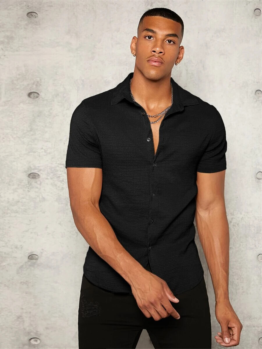 Camisas de Hombre de Vestir de Moda Elegantes Formales Para Caballeros Camisetas