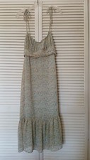 Button + Brim Ladies M Floral Summer Tie-On Spaghetti Strap Dress 