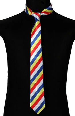 THETRU B.V. Krawatte Fastnacht rot-weiß-blau-gelb Fastnachtsfarben Binder