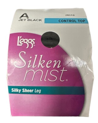 L'eggs Women's Silken Mist Silky Sheer Leg Control Top Panty, A (S) Jet Black